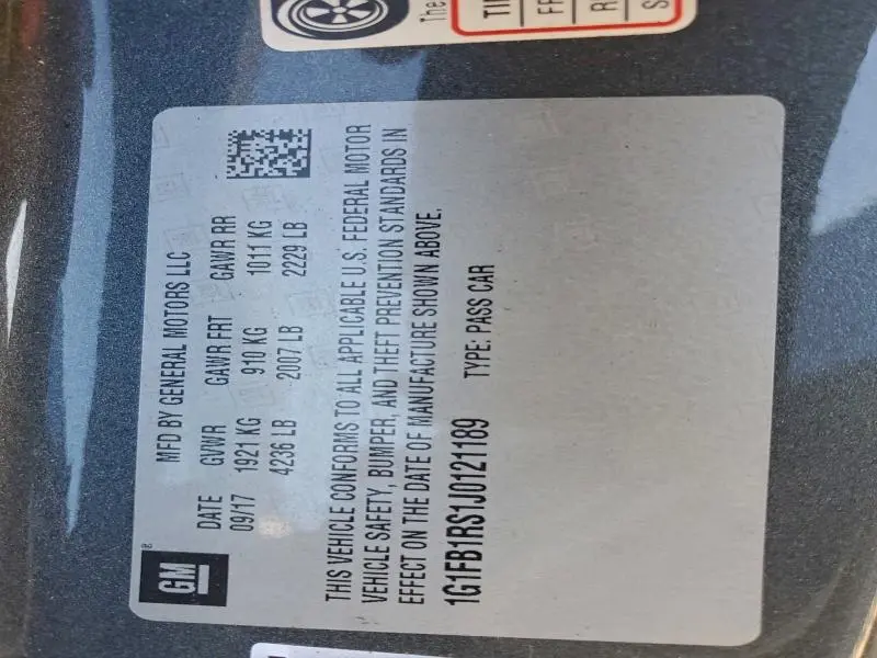 2018 CHEVROLET CAMARO LT  