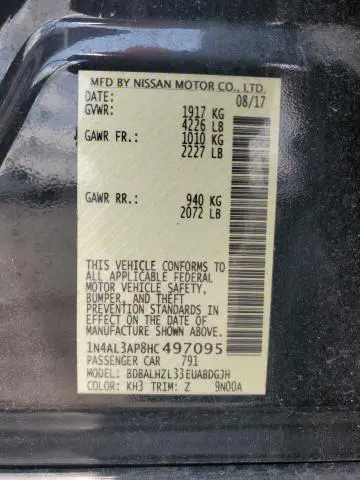 2017 NISSAN ALTIMA 2.5  