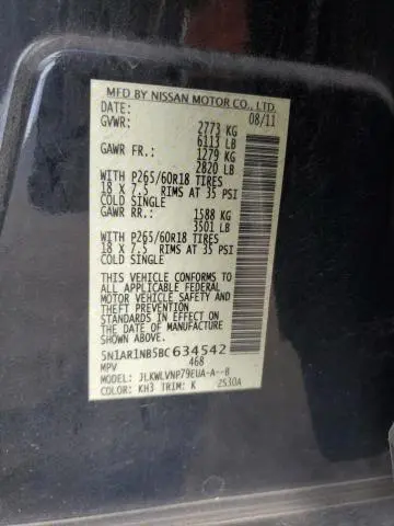2011 NISSAN PATHFINDER S  