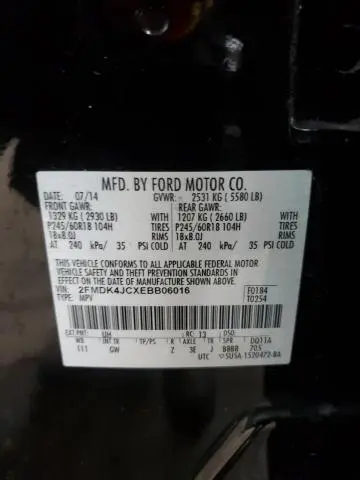 2014 FORD EDGE SEL  