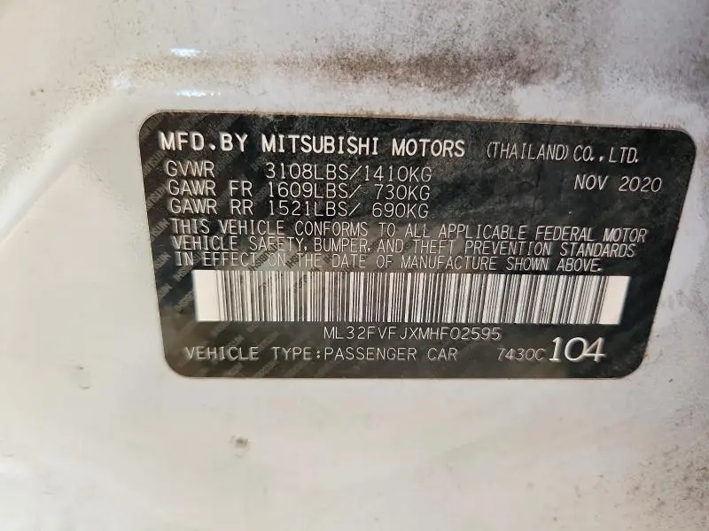 2021 MITSUBISHI MIRAGE G4 SE  