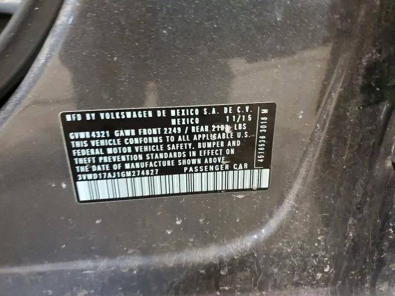 2016 VOLKSWAGEN JETTA SPORT  