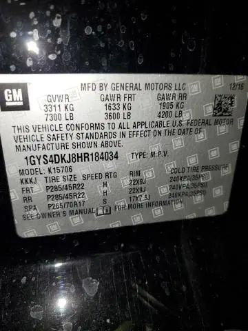 2017 CADILLAC ESCALADE PLATINUM  