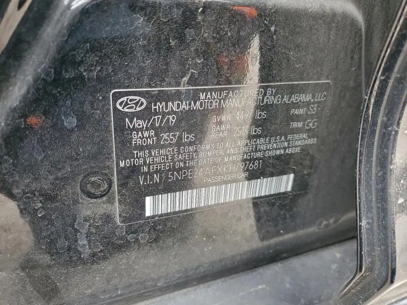 2019 HYUNDAI SONATA SE  