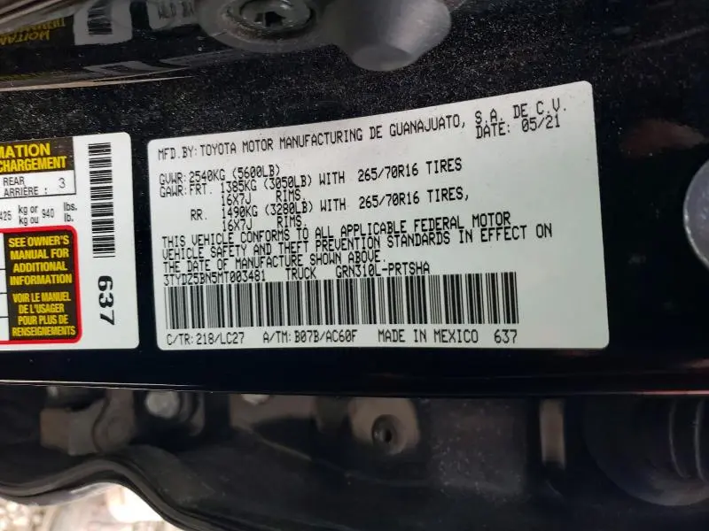 2021 TOYOTA TACOMA DOUBLE CAB  