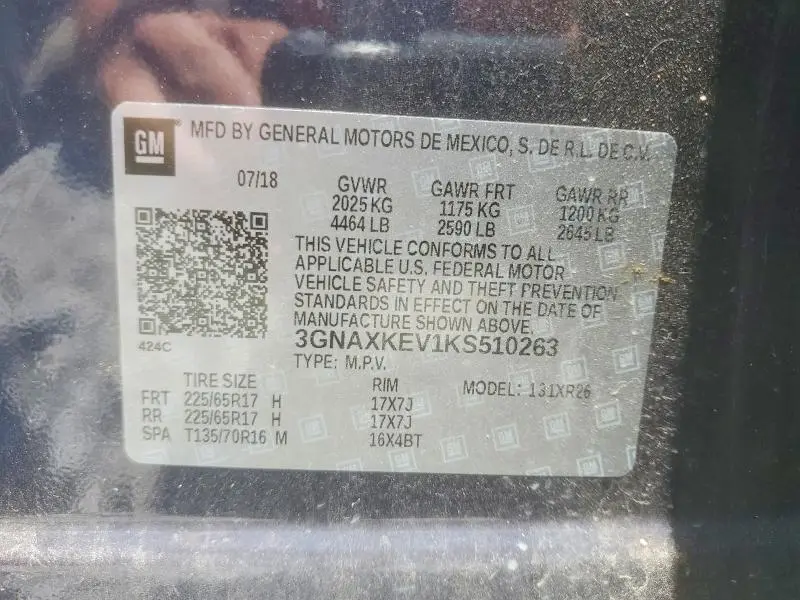 2019 CHEVROLET EQUINOX LT  