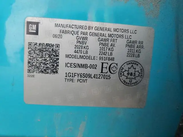 2020 CHEVROLET BOLT EV LT  