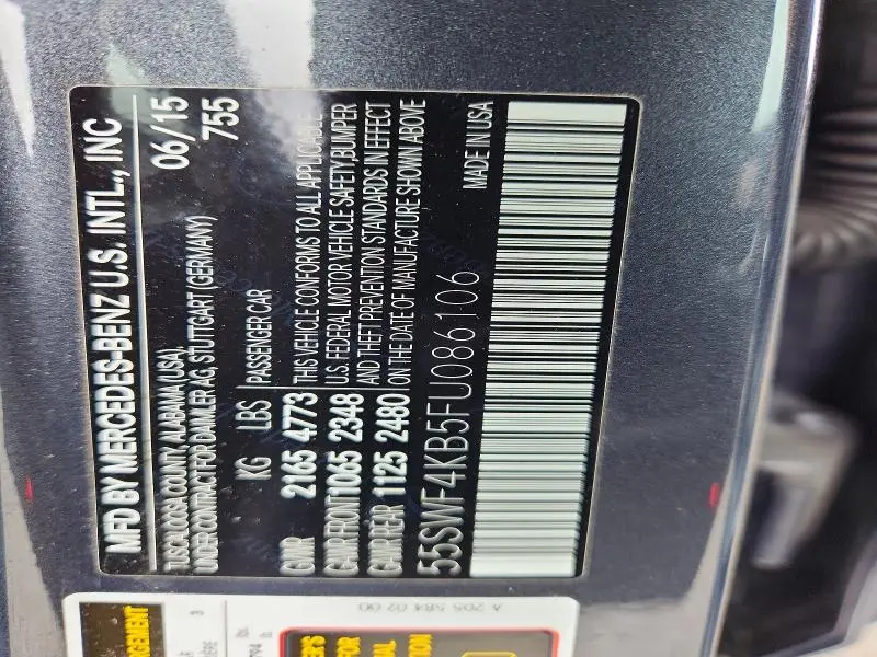 2015 MERCEDES-BENZ C 300 4MATIC  