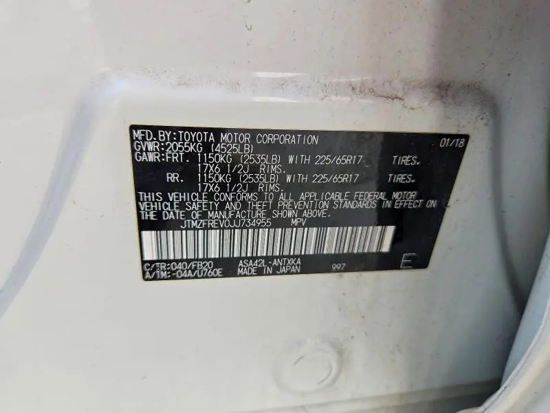 2018 TOYOTA RAV4 LE  
