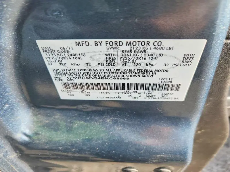 2011 FORD ESCAPE XLT  