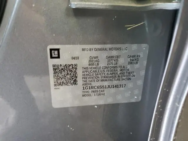 2018 CHEVROLET VOLT LT  