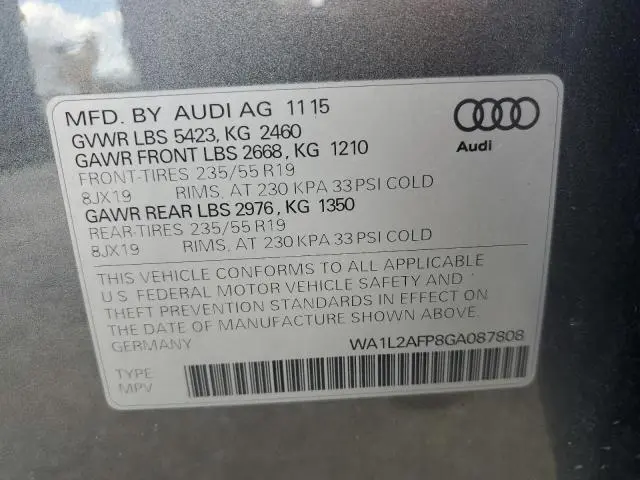 2016 AUDI Q5 PREMIUM PLUS  
