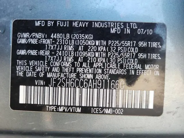 2010 SUBARU FORESTER 2.5X PREMIUM  