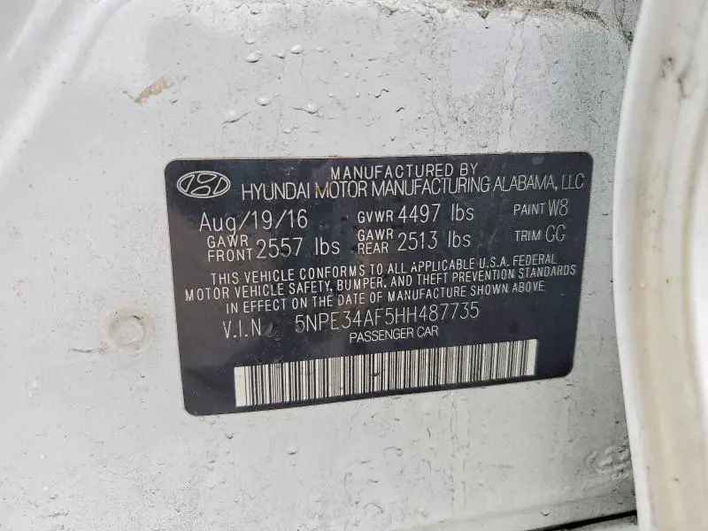 2017 HYUNDAI SONATA SPORT  