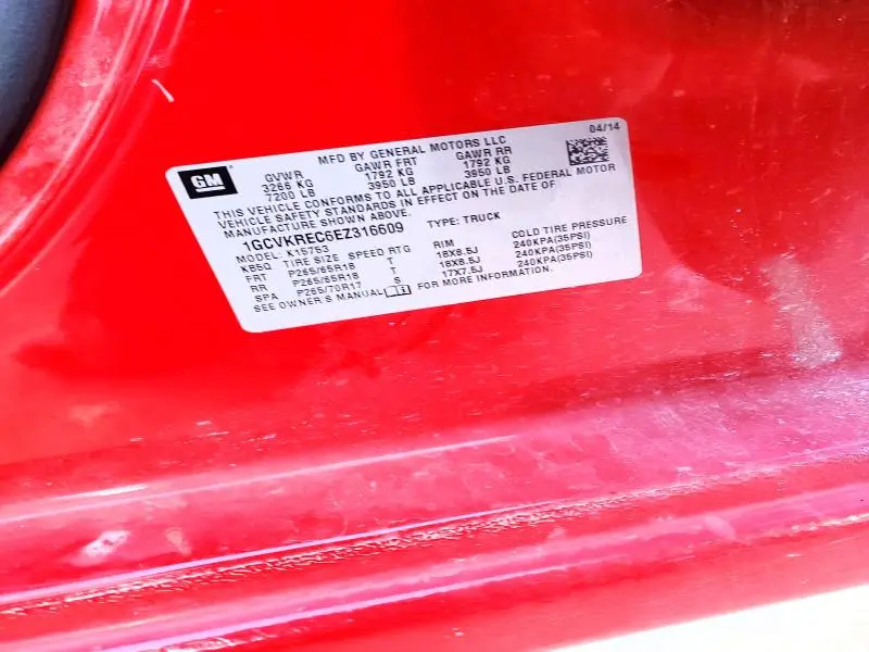 2014 CHEVROLET SILVERADO K1500 LT  