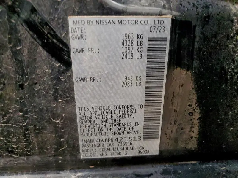 2023 NISSAN ALTIMA SV  