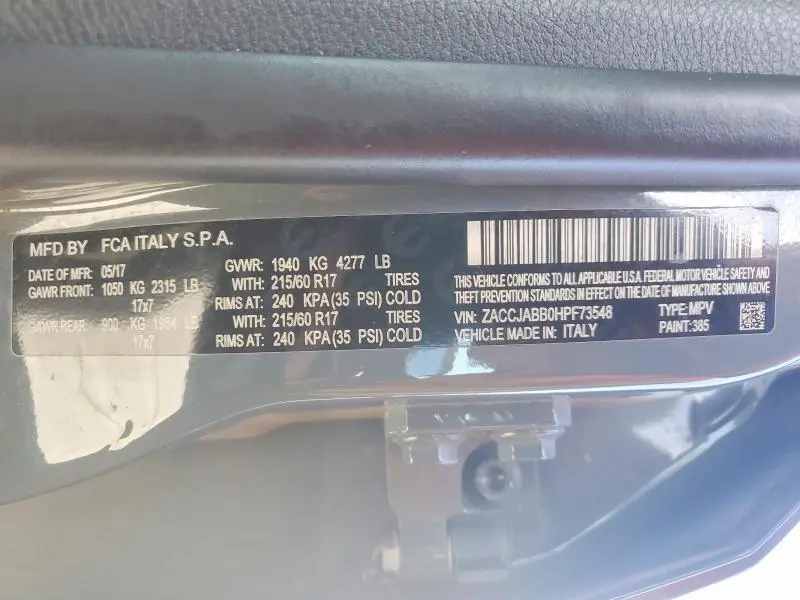 2017 JEEP RENEGADE LATITUDE  