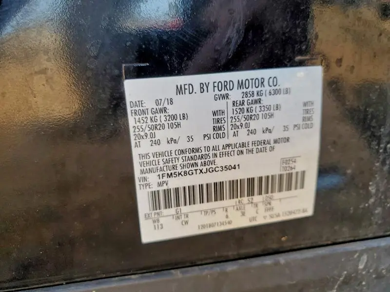 2018 FORD EXPLORER SPORT  