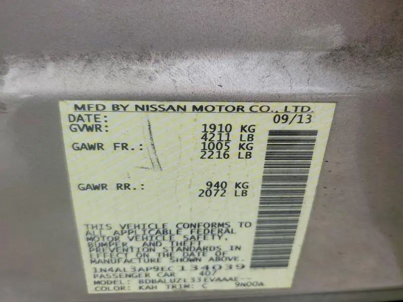 2014 NISSAN ALTIMA 2.5 SV  