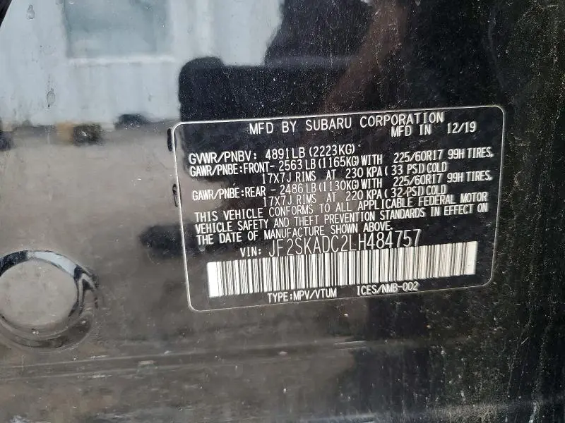 2020 SUBARU FORESTER   