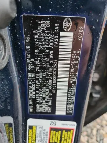 2019 TOYOTA CAMRY SE  