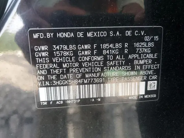 2015 HONDA FIT EX  