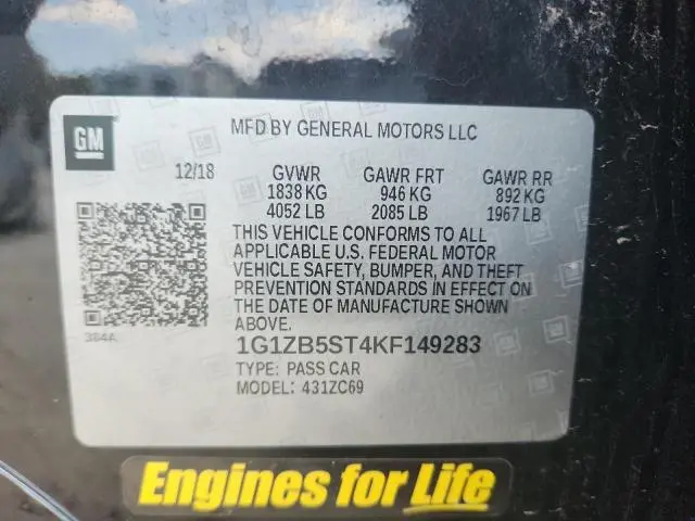 2019 CHEVROLET MALIBU LS  