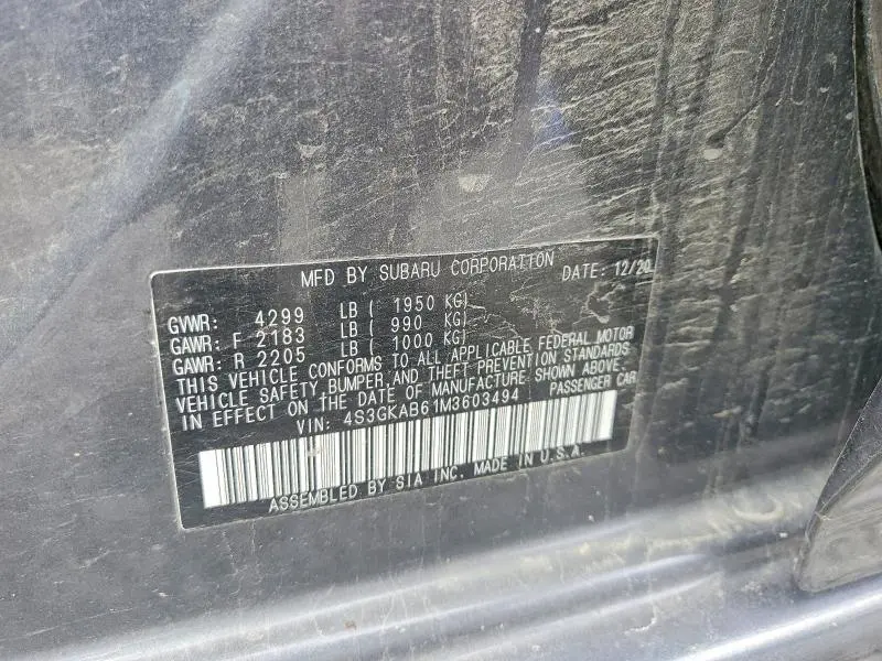 2021 SUBARU IMPREZA   