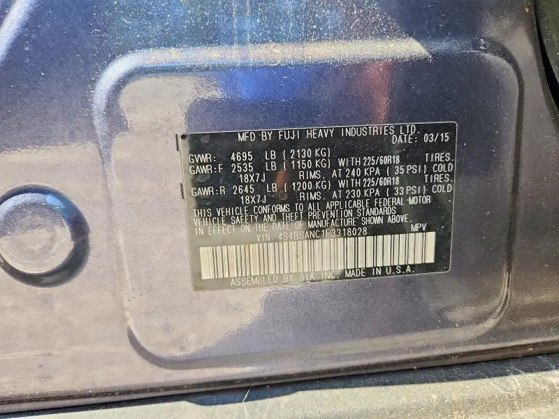 2015 SUBARU OUTBACK 2.5I LIMITED  