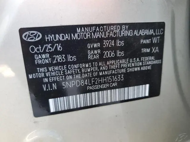 2017 HYUNDAI ELANTRA SE  