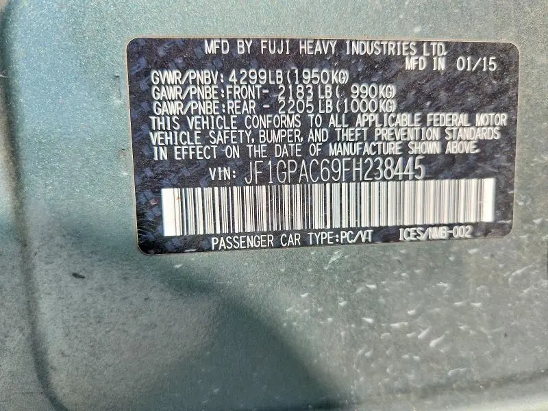 2015 SUBARU IMPREZA PREMIUM  