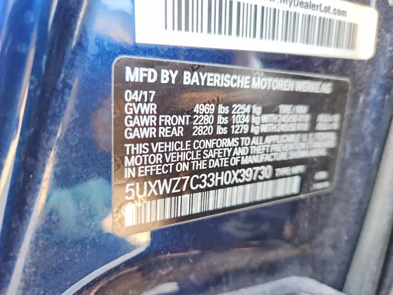 2017 BMW X3 SDRIVE28I  