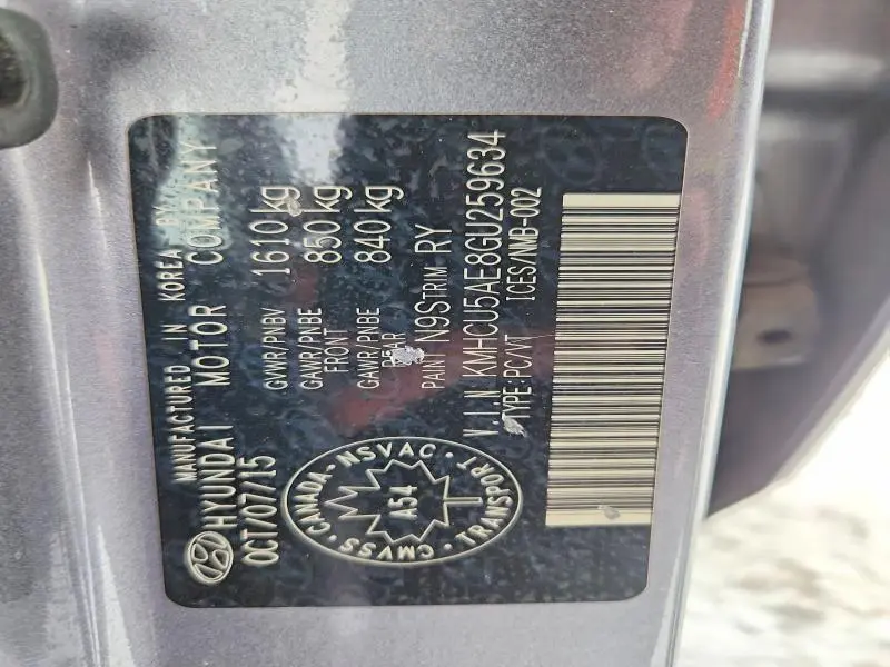 2016 HYUNDAI ACCENT SPORT  