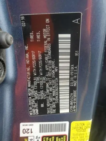 2016 TOYOTA SIENNA XLE  