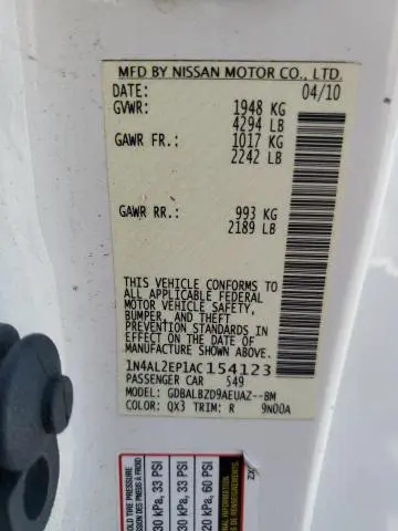 2010 NISSAN ALTIMA S  