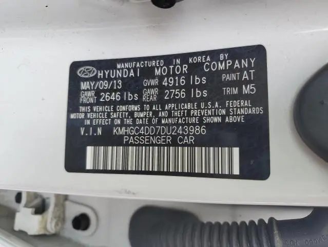 2013 HYUNDAI GENESIS 3.8L