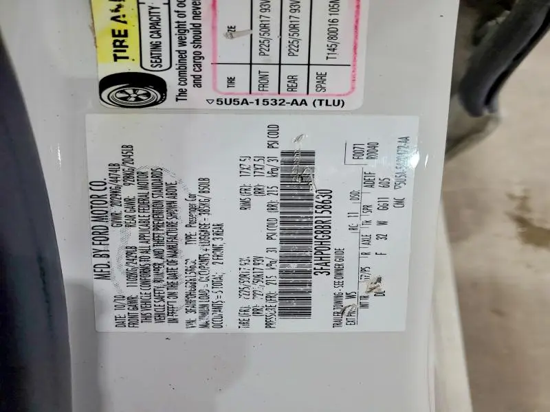 2011 FORD FUSION SE  