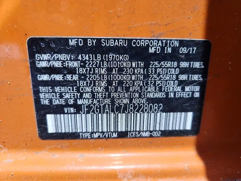 2018 SUBARU CROSSTREK LIMITED  