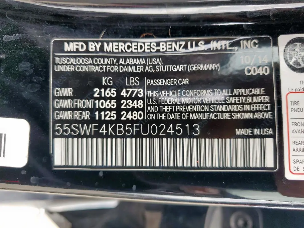 2015 MERCEDES-BENZ C 300 4MATIC  