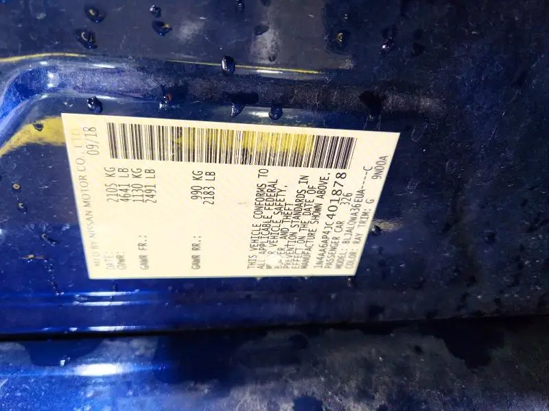 2018 NISSAN MAXIMA 3.5 S  