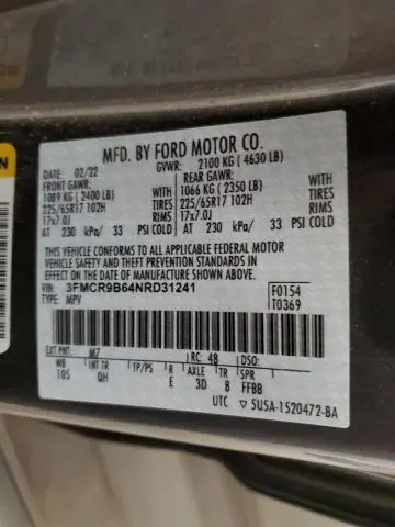 2022 FORD BRONCO SPORT BIG BEND  