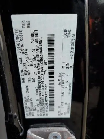 2016 FORD ESCAPE TITANIUM  