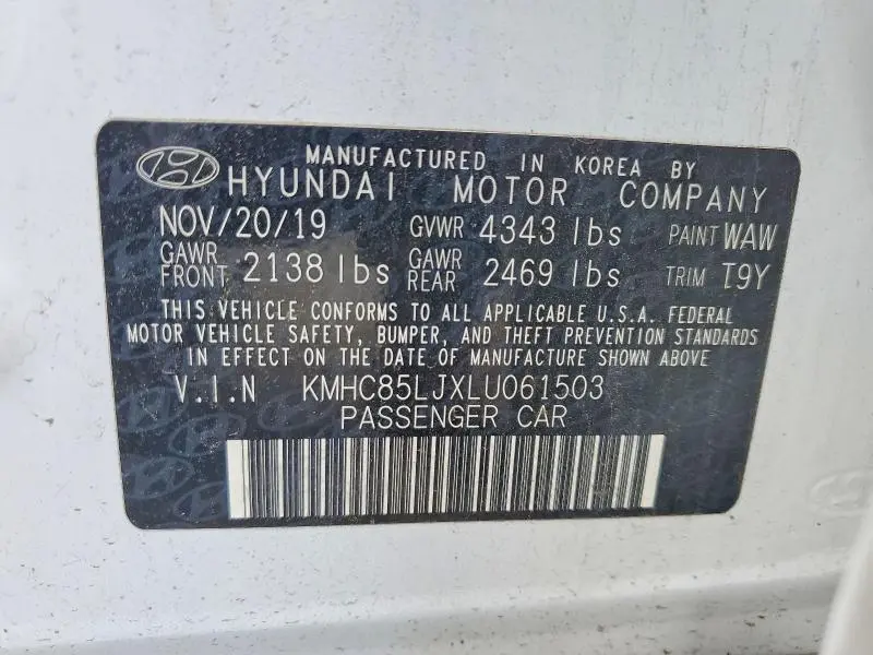 2020 HYUNDAI IONIQ LIMITED  