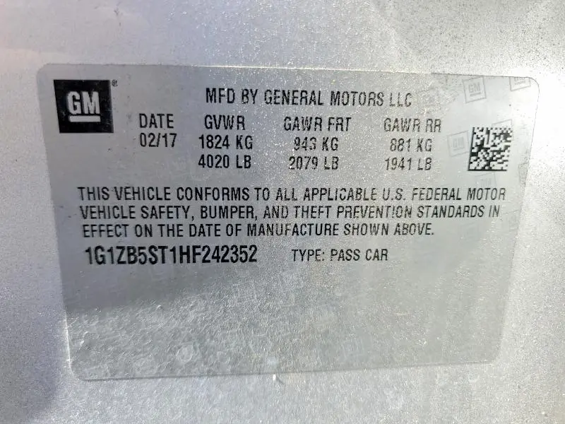 2017 CHEVROLET MALIBU LS  