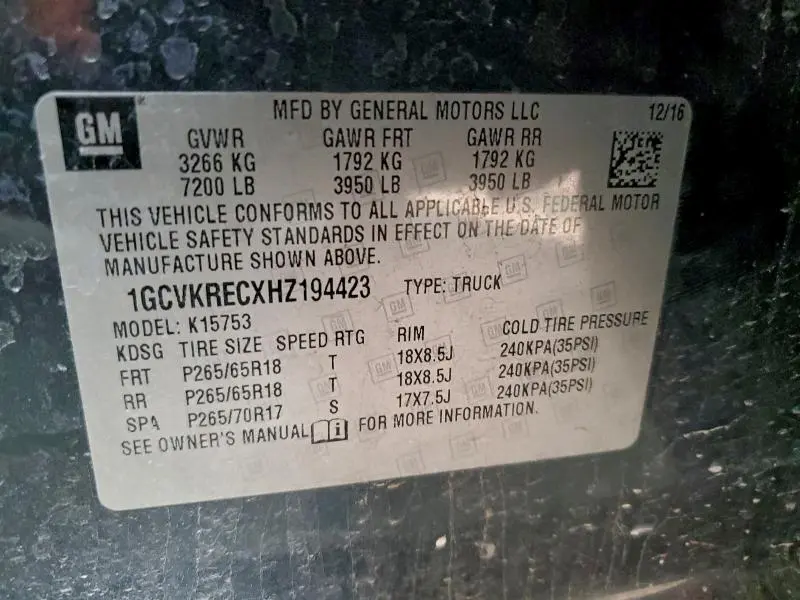 2017 CHEVROLET SILVERADO K1500 LT  