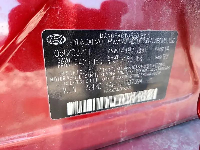 2012 HYUNDAI SONATA SE 2.0T  