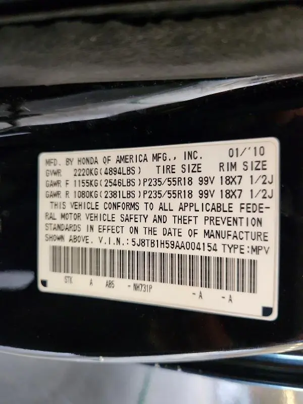 2010 ACURA RDX TECHNOLOGY  