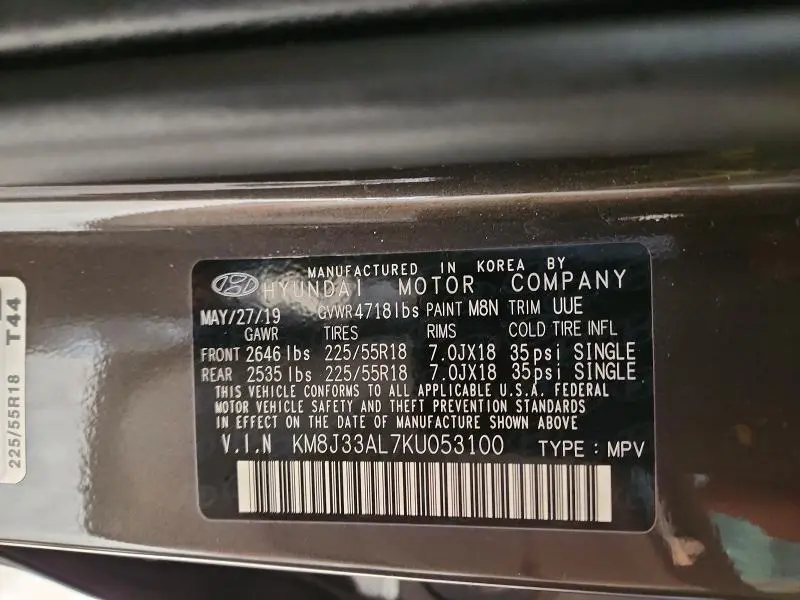 2019 HYUNDAI TUCSON SEL  