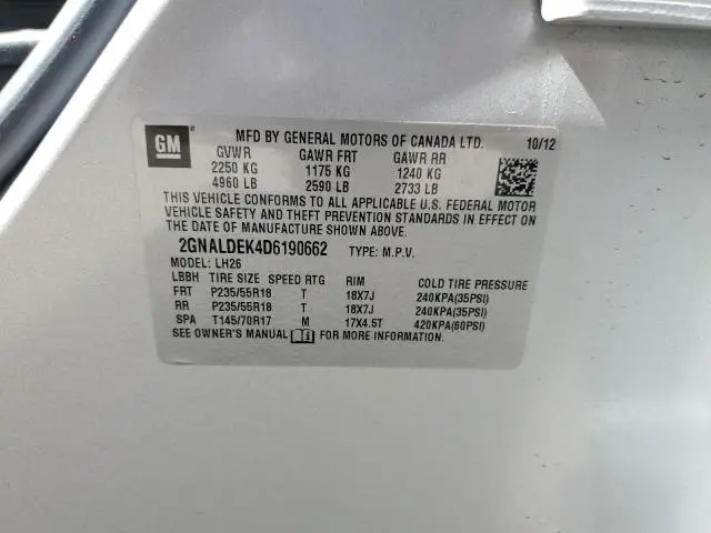 2013 CHEVROLET EQUINOX LT  