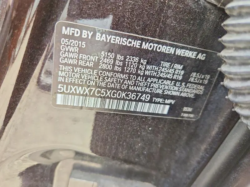 2016 BMW X3 XDRIVE35I  